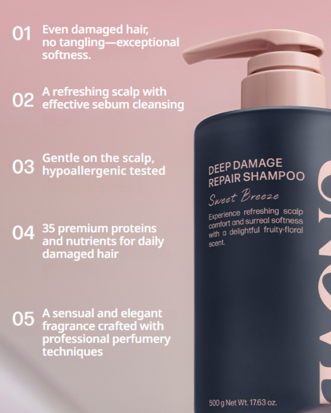 UNOVE DEEP DAMAGE REPAIR SHAMPOO 500g x 2